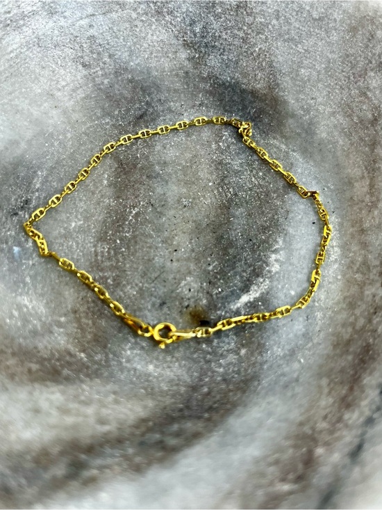 Jewelry - Gold Link Chain Anklet/Bracelet - Elegant Thin Figaro Style